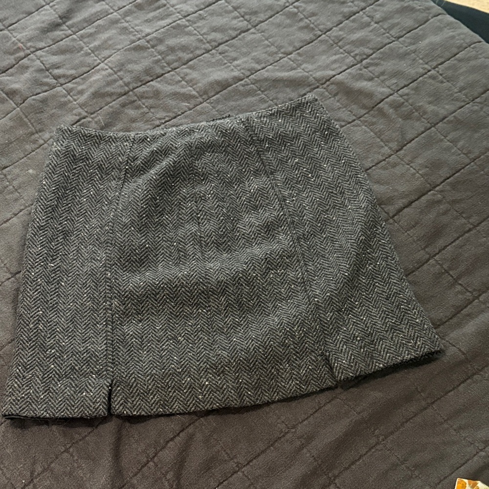 Classic Gray Herringbone Skirt